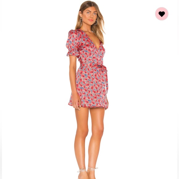 House of Harlow Aja Mini dress in red poppy floral - Picture 2 of 7